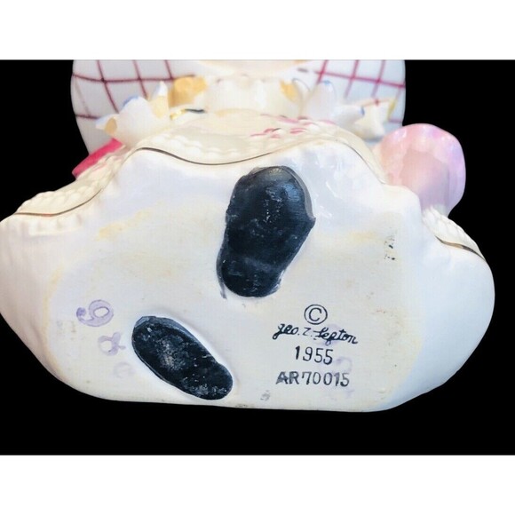 VTG 1955 Vase Lefton Miss Dainty Rare Wall Plaque‎ Retro Ceramic Lady Purse Hat - Picture 2 of 7